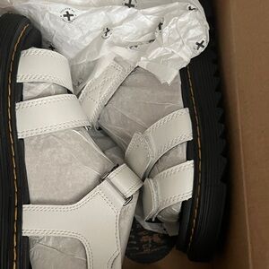 Dr. Martens Kids' White Sandals with Black Soles